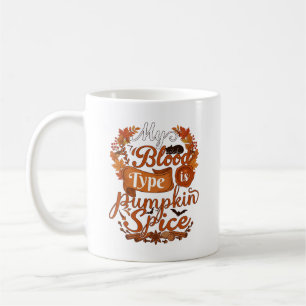 Caneca De Café Tipo Sanguíneo é Gato Preto de Halloween Abóbora T