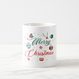 Caneca De Café Tipografia Alegre de Natal com Enfeites