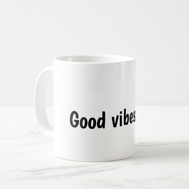 Caneca De Café Tipografia Apenas Boas Vibrações (Frente Esquerda)