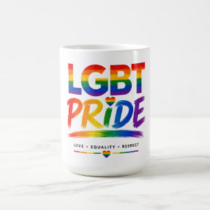 Caneca De Café Tipografia Arco-íris Orgulho LGBT