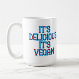 Caneca De Café Tipografia Azul É Deliciosa É Vegan