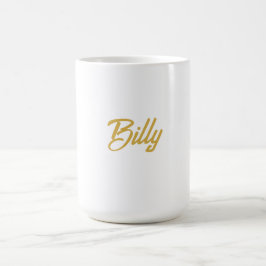 Caneca De Café Tipografia Billy Nome Presente Personalizado 