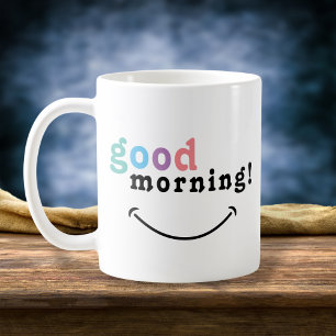 Caneca De Café Tipografia Bom Dia Colorida