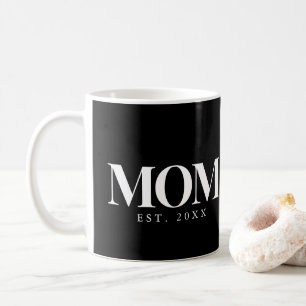 Caneca De Café Tipografia Branca MOM Estabelecida