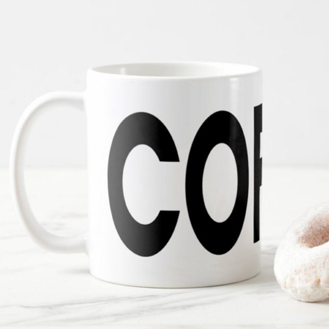 Caneca De Café Tipografia COFFEE Preto (Criador carregado)