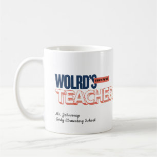Caneca De Café Tipografia Colorida Moderna Professor Mais Excelen