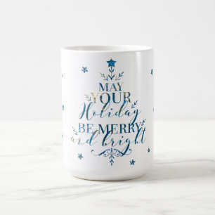 Caneca De Café Tipografia da Árvore de Natal Magia Elegante