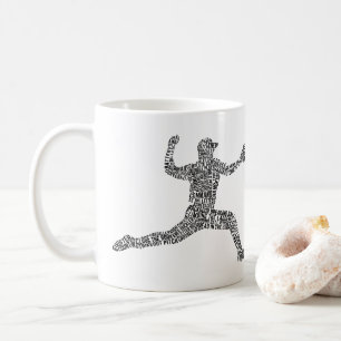 Caneca De Café Tipografia de Arte em Palavra Baseball Pitcher