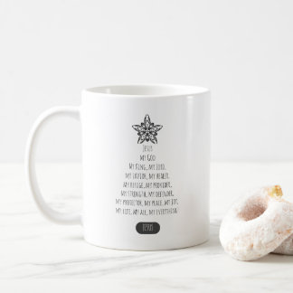 Caneca De Café Tipografia de árvore de Natal Jesus meu Tudo