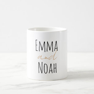 Caneca De Café Tipografia de Casal de Roteiro Personalizado Minim