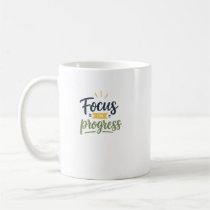 Caneca De Café Tipografia de Citação Motivacional Foco no Progres
