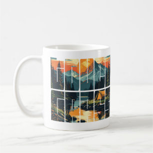 Caneca De Café Tipografia de Grama Tocante Retroativa no Exterior