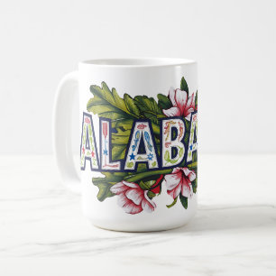 Caneca De Café Tipografia de Hibiscus Alabama rosa