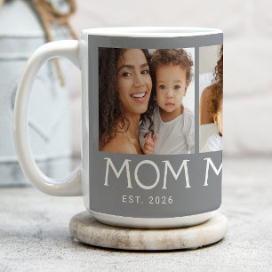 Caneca De Café Tipografia de Mãe Estabelecida Cinza 3 Foto