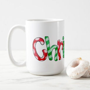 Caneca De Café Tipografia de Natal Red Green Festive Coffee Mug