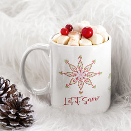 Caneca De Café Tipografia de Natal Tendência Simples Flocos de Ne