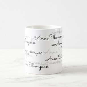 Caneca De Café tipografia de nome elegante