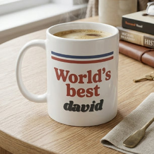 Caneca De Café Tipografia de Nomes Retro dos Anos 70 Melhor do Mu