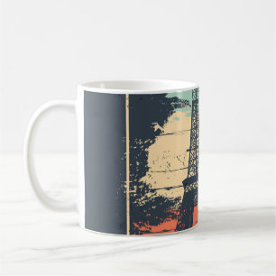 Caneca De Café Tipografia de Paris: abstrato Eiffel poster.