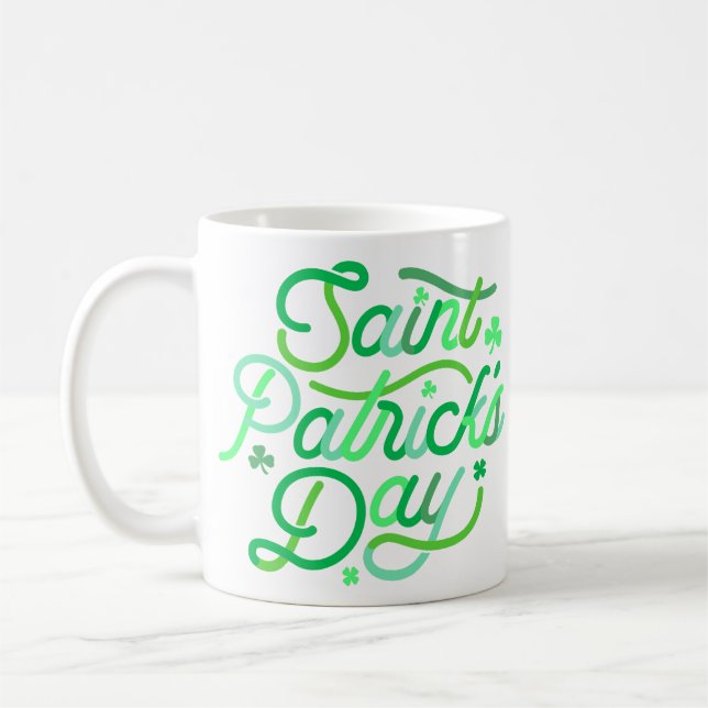 Caneca De Café Tipografia de Patrick |Rock Whimsical Feliz (Esquerda)