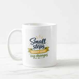 Caneca De Café Tipografia de Pequenos Passos Diários Grandes Muda