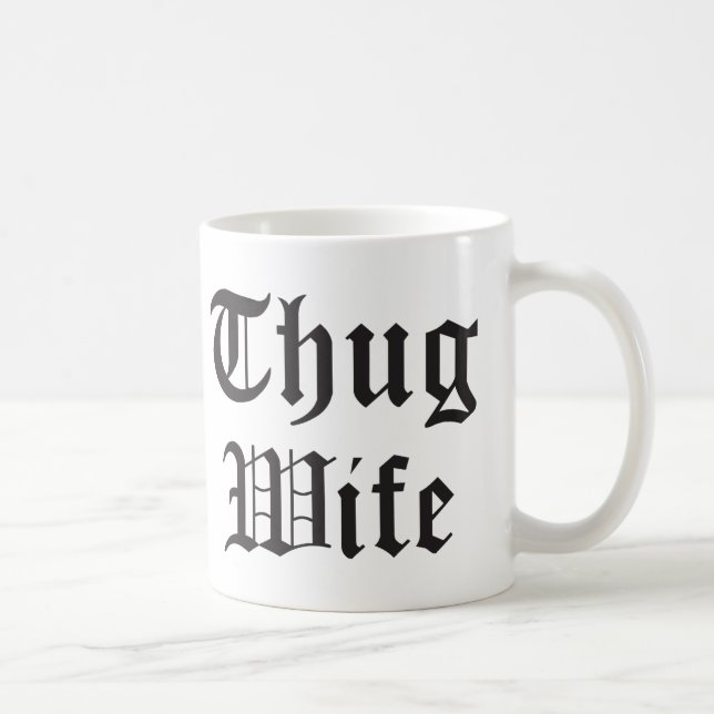 Caneca De Café Tipografia de Pop de Esposa Thug (Direita)