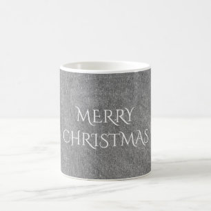 Caneca De Café Tipografia de Quadro de Natal Feliz Preto