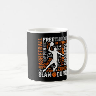 Caneca De Café Tipografia de Slam Dunk do Player de Bysketbyll Wo