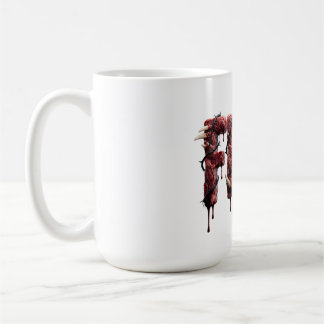Caneca De Café Tipografia de Terror de Carne Sangrenta Feral Góti