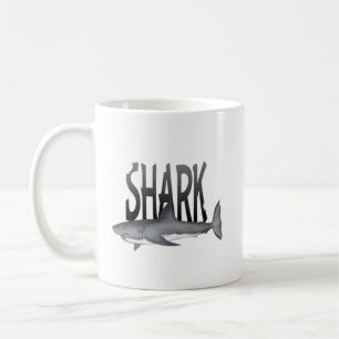 Caneca De Café Tipografia de Tubarão Animal da Vida Selvagem Simp