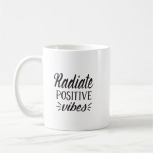 Caneca De Café Tipografia de Víblias Positivas Radiadas