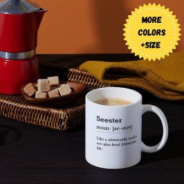 Caneca De Café Tipografia Divertida Substantivo Seester Negrito P