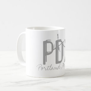 Caneca De Café Tipografia do Aeroporto de Portland PDX