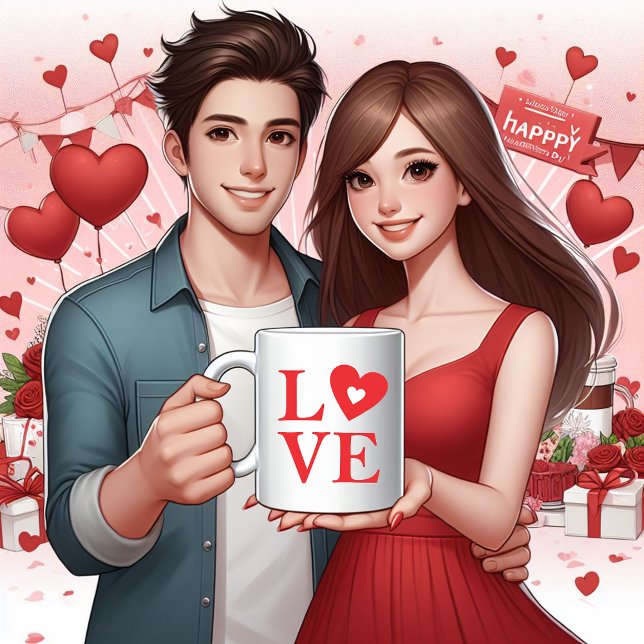 Caneca De Café Tipografia do Amor Eterno (Love is in the air)