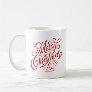 Caneca De Café Tipografia do Cursive do rico do vermelho do Feliz