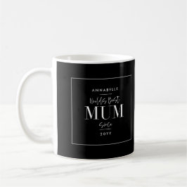 Caneca De Café Tipografia do dia de as mães na moda moderno negro