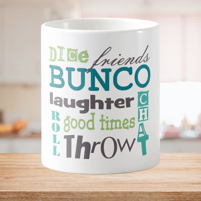 Caneca De Café Tipografia do Jogador Bunco (Bunco Friends Dice Good Times)