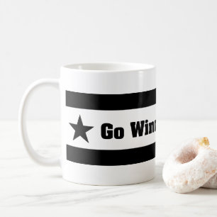 Caneca De Café Tipografia do Time Vencedor Estrelas Pretas