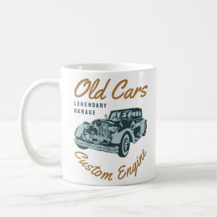 Caneca De Café Tipografia do velho motor personalizado do Vintage