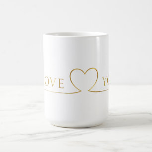 Caneca De Café Tipografia Dourada Eu Amo Você
