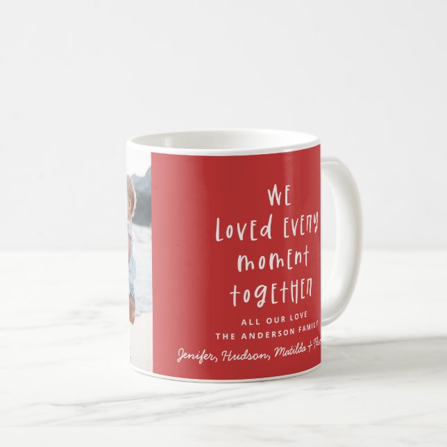 Caneca De Café tipografia familiar mínima moderna, feriado (Frente Esquerda)