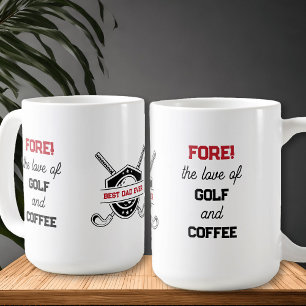 Caneca De Café Tipografia Fria de Golfe e Café Personalizada
