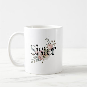 Caneca De Café Tipografia Irmã Floral Presente Botânico Design
