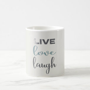 Caneca De Café Tipografia Live Love Laugh   Café Mug