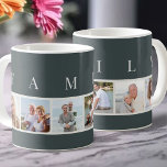 Caneca De Café Tipografia moderna da FAMÍLIA e Tabuleiro de Fotog<br><div class="desc">Uma caneca personalizada com a palavra FAMÍLIA, escrita em tipografia moderna, acima de suas fotos. O modelo de foto é configurado para que você adicione 6 de suas fotos favoritas, que são exibidas em formato quadrado em um estilo simples, de fita, colagem de fotos. Esta peça inteligente e na moda...</div>