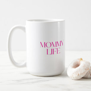 Caneca De Café Tipografia Moderna e Clássica Vida de Mamãe Clássi