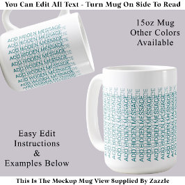Caneca De Café Tipografia Moderna Mensagem Secreta Personalizada 