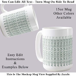 Caneca De Café Tipografia Moderna Mensagem Secreta Personalizada 