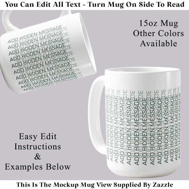 Caneca De Café Tipografia Moderna Mensagem Secreta Personalizada  (Criador carregado)
