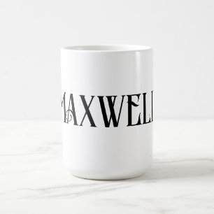 Caneca De Café Tipografia Moderna Negra e Negrito Primeiro Sobren